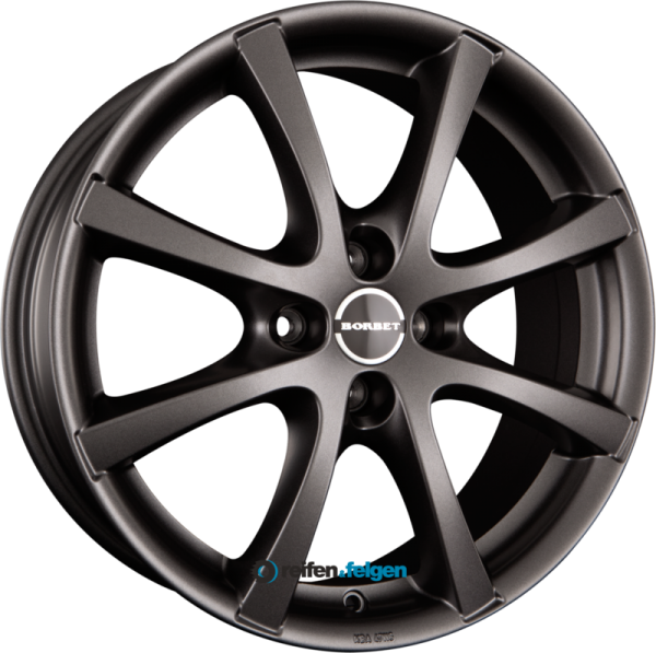 BORBET LV4 7x17 ET38 4x100 NB64.1 Mistral Anthracite Matt werk91-4 7x17 ET38 4x100 Alufelge