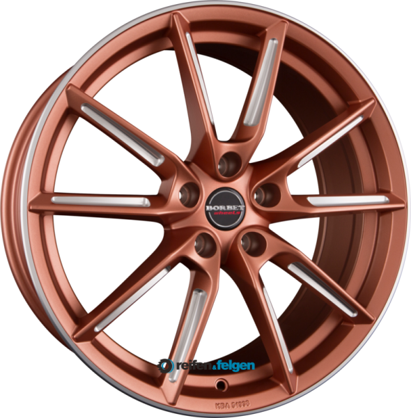 BORBET LX 8x19 ET45 5x108 NB72.5 Copper Matt Spoke Rim Polished