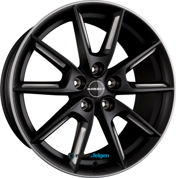 BORBET LX18 8x18 ET45 5x108 NB72.5 Black Matt Silver Spoke Rim