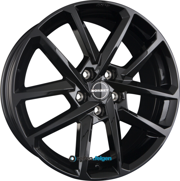 BORBET N 8x18 ET49 5x112 NB66.6 Black Glossy