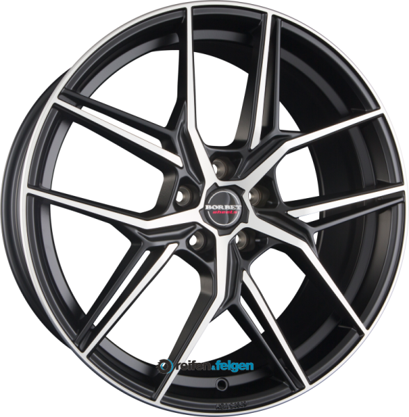 BORBET QX 8.5x20 ET45 5x114.3 NB72.6 Black Polished Matt