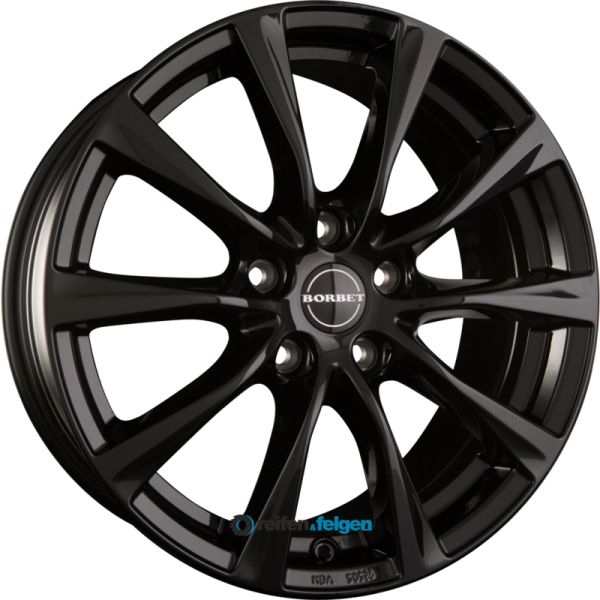 BORBET RE 7x16 ET50 5x114.3 NB72.5 Black Glossy