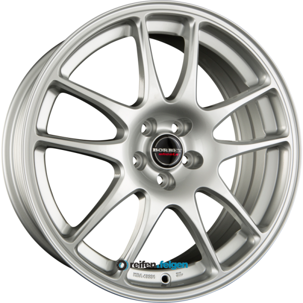 BORBET RS 7x17 ET48 5x114.3 NB67.1 Brilliant Silver