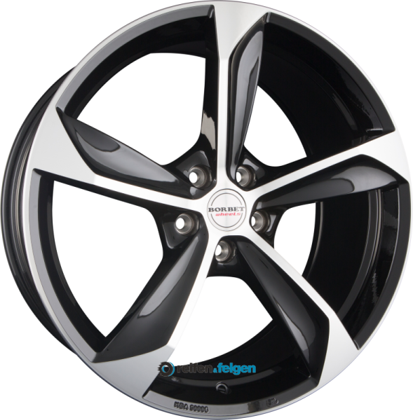 BORBET S 9x20 ET50 5x114.3 NB67.1 Black Polished Glossy