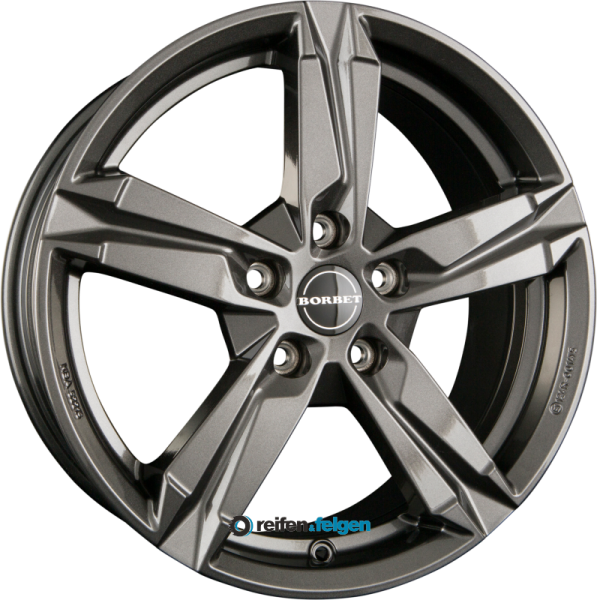 BORBET T10 6.5x16 ET45 5x114.3 NB67.1 Mistral Anthracite Glossy