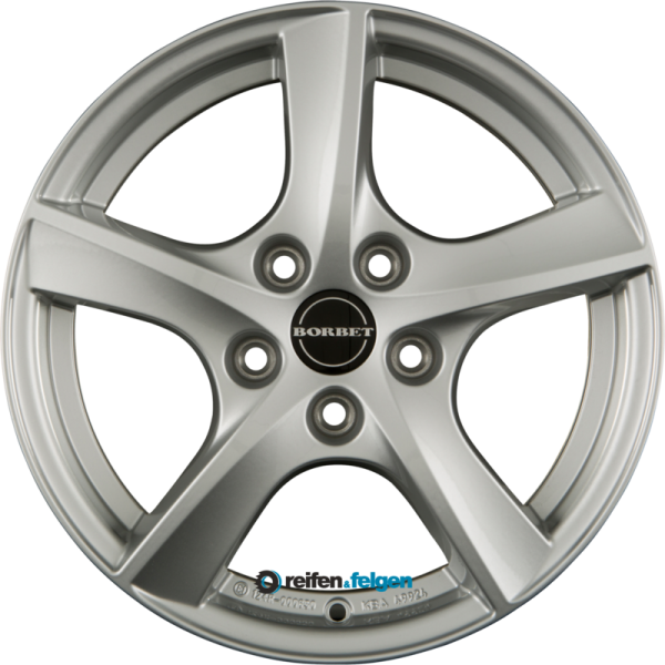 BORBET TL 5.5x15 ET38 5x100 NB57.1 Brilliant Silver