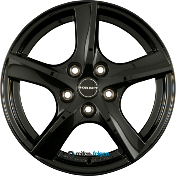 BORBET TL 6.5x16 ET50 5x112 NB57.1 Black Glossy