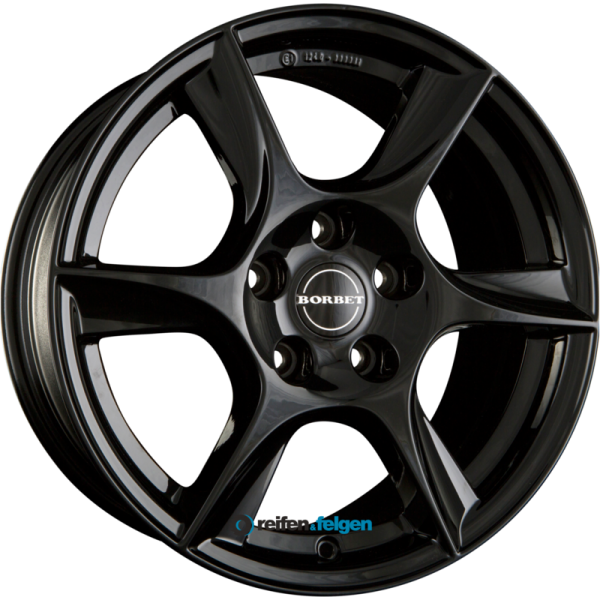 BORBET TL 6x15 ET38 5x100 NB57.1 Black Glossy