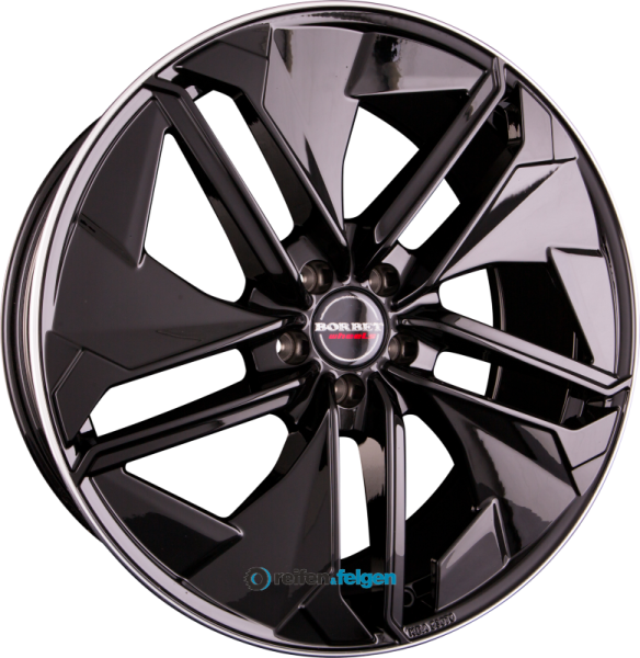 BORBET TX 9x21 ET40 5x112 NB66.6 Black Rim Polished Glossy