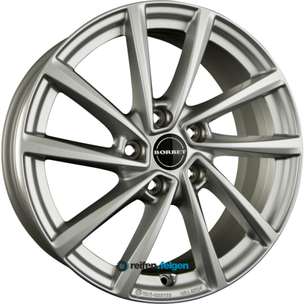 BORBET V 7x18 ET38 5x114.3 NB67.1 Crystal Silver