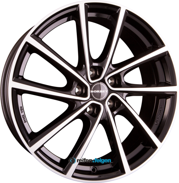 BORBET V 7x19 ET43 5x112 NB57.1 Black Polished Glossy