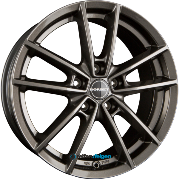 BORBET W 6x15 ET43 5x100 NB57.1 Mistral Anthracite Glossy