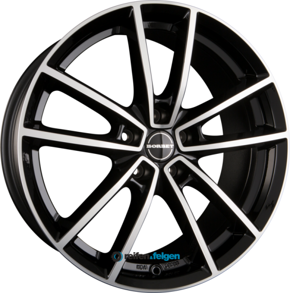 BORBET W 8x18 ET48 5x112 NB57.1 Black Polished Glossy
