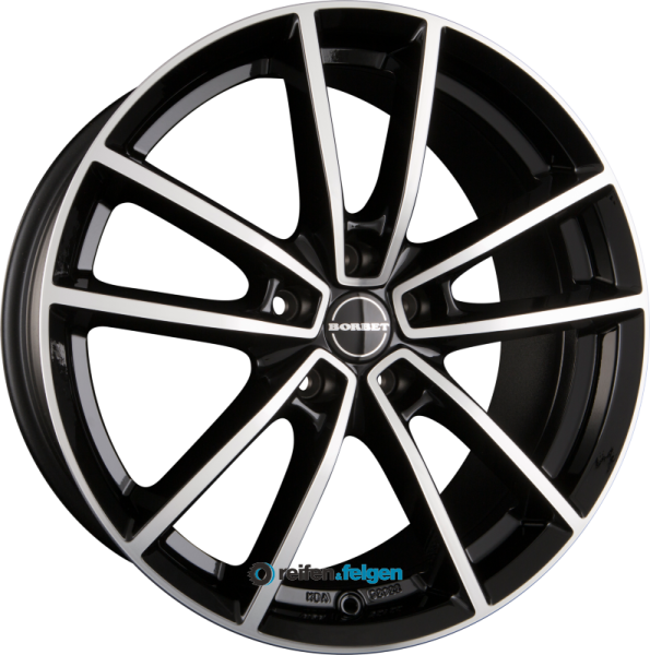 BORBET W 8x19 ET45 5x108 NB72.5 Black Polished Glossy