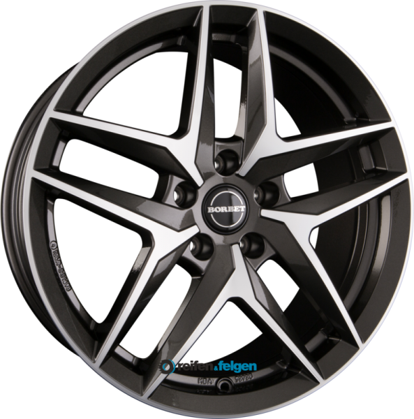 BORBET Z 8x19 ET38 5x112 NB66.6 Mistral Anthracite Glossy Polished