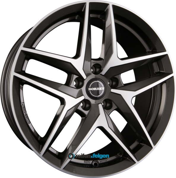 BORBET Z 8x19 ET43 5x112 NB66.6 Mistral Anthracite Glossy Polished