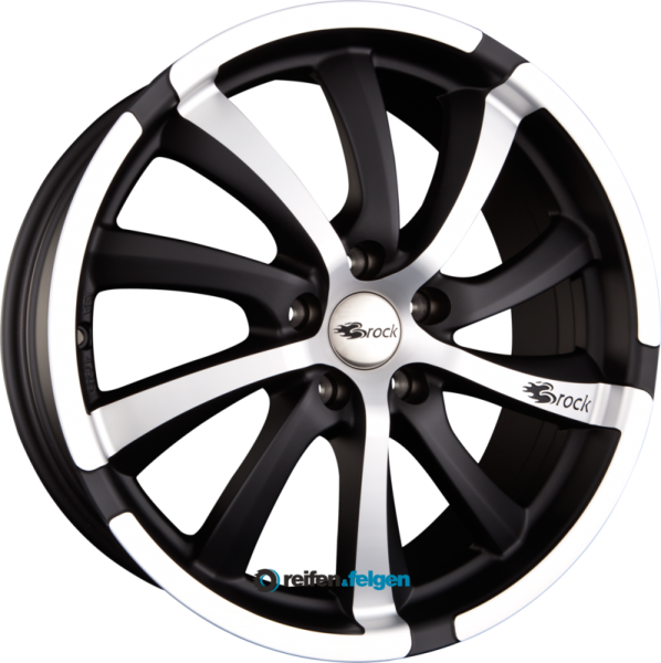 BROCK / RC B23 9.5x19 ET35 5x114.3 NB72.6 Schwarz Matt Voll Poliert (SMVP)