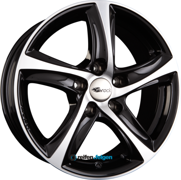 BROCK / RC B25 7.5x17 ET38 5x114.3 NB72.6 Schwarz Glanz Voll Poliert (SGVP)