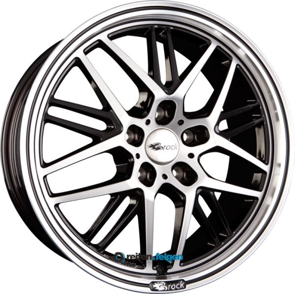 BROCK / RC B28 8.5x19 ET45 5x114.3 NB72.6 Schwarz Glanz Voll Poliert (SGVP)