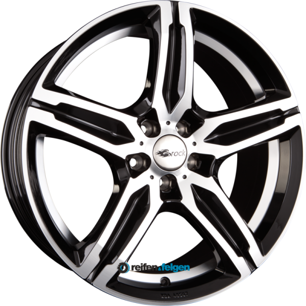 BROCK / RC B29 7.5x17 ET35 5x114.3 NB72.6 Schwarz Glanz Voll Poliert (SGVP)