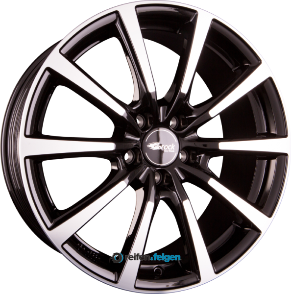 BROCK / RC B32 8.5x19 ET45 5x114.3 NB72.6 Black Glossy Teilpoliert