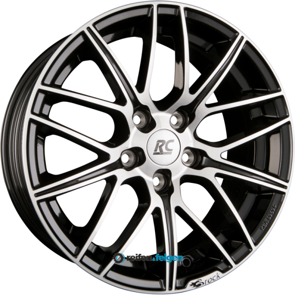 BROCK / RC B34 7.5x17 ET45 5x114.3 NB72.6 Schwarz Glanz Voll Poliert (SGVP)