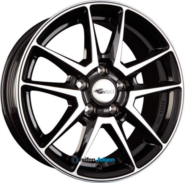 BROCK / RC RC22 7.5x17 ET35 5x114.3 NB72.6 Schwarz Glanz Voll Poliert (SGVP)