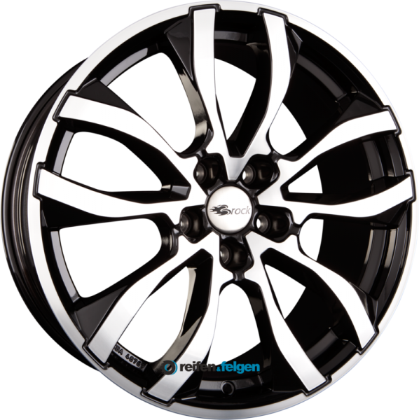 BROCK / RC RC23 7.5x17 ET38 5x114.3 NB72.6 Schwarz Glanz Voll Poliert (SGVP)