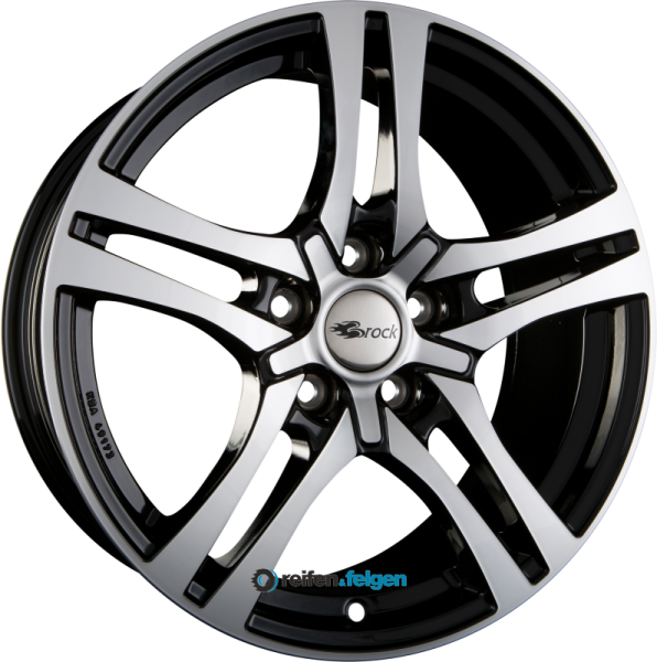 BROCK / RC RC26 7.5x18 ET50 5x114.3 NB67.1 Schwarz Glanz Voll Poliert (SGVP)