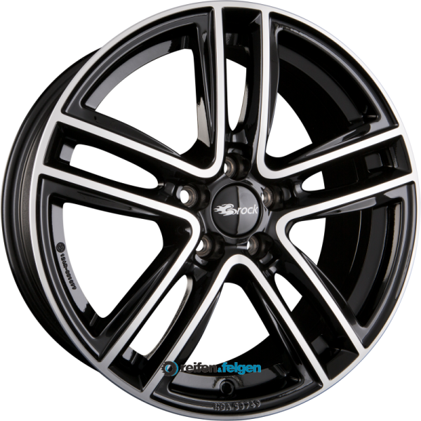 BROCK / RC RC27 6.5x16 ET54 5x112 NB66.6 Schwarz Glanz Voll-Poliert (SGVP)