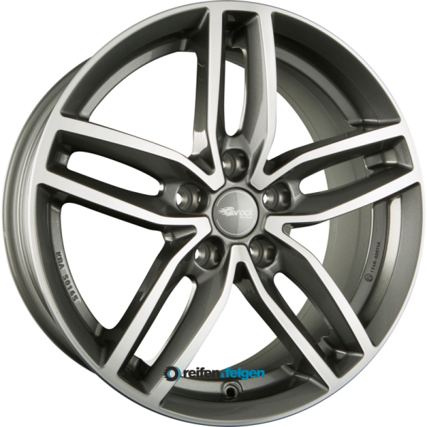BROCK / RC RC29 8.5x20 ET45 5x114.3 NB72.6 Himalaya Grey Voll Poliert (HGVP)