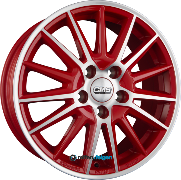 CMS C23 6.5x16 ET47 5x100 NB57.1 DRED Diamant Rot Glanz