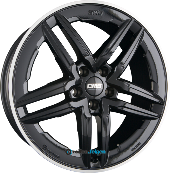 CMS C29 AERO 8.5x19 ET35 5x114.3 NB64.1 DRB Diamant Horn Schwarz Glanz