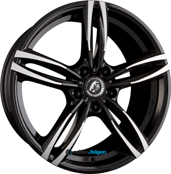 Damina Performance DM03 8x18 ET30 5x112 NB66.6 Black Polished