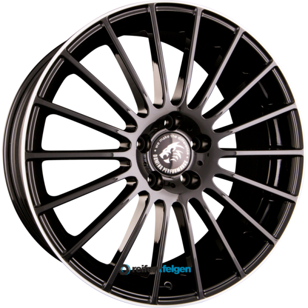 Damina Performance DM07 8x18 ET45 5x112 NB66.6 Black Lip Polish