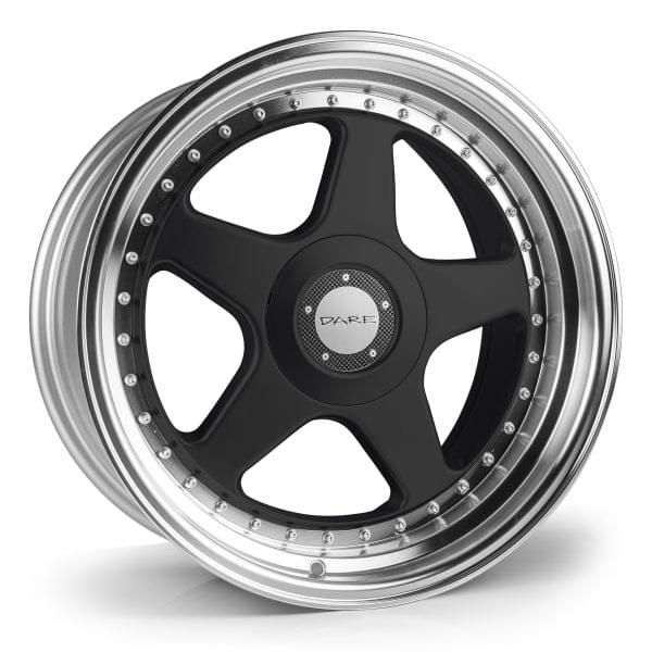 Dare F5 7.5X16 4x100 ET35 NB73.1 Black Polished Lip 7,5x16 ET35 4x100 Alufelge Schwarz