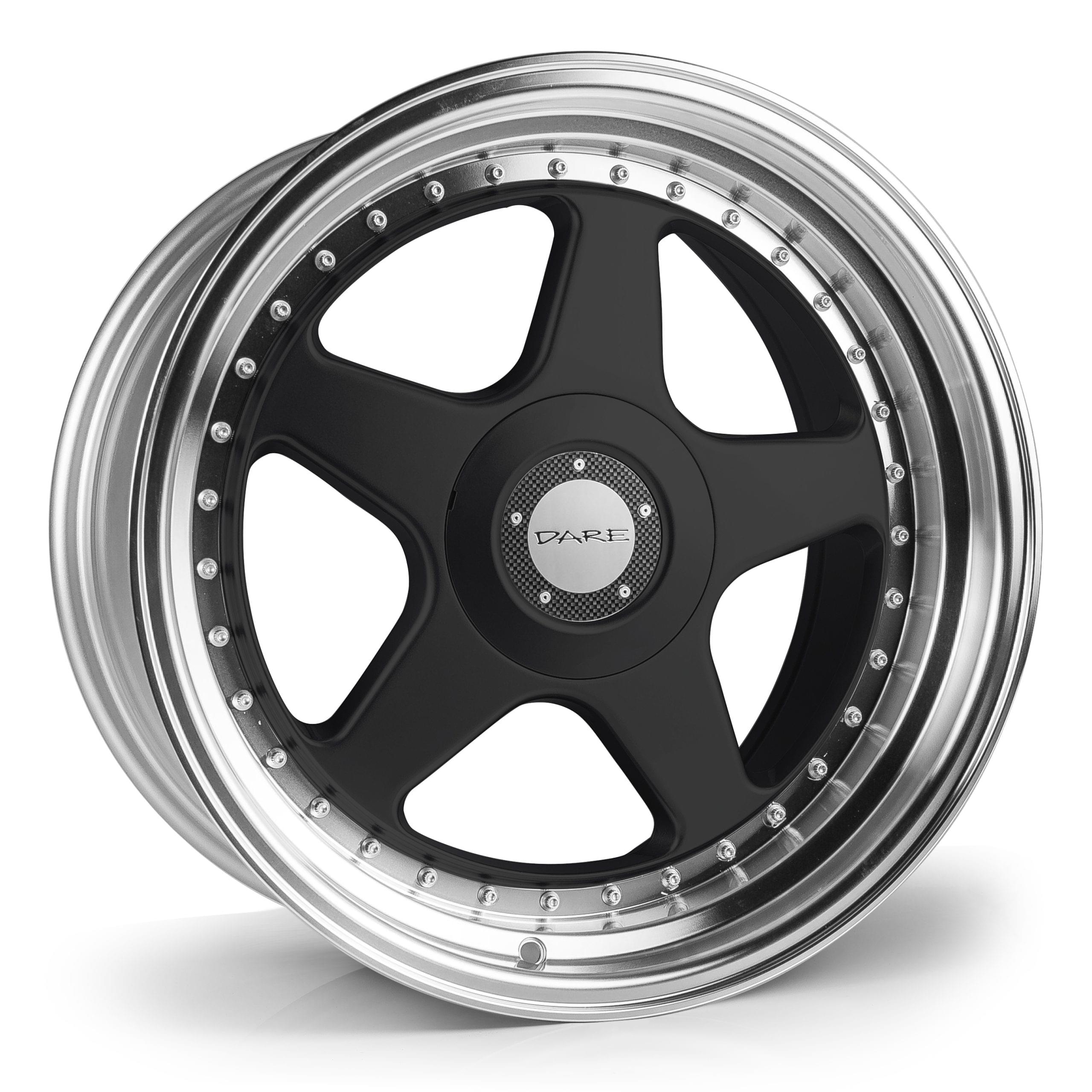 Dare F5 7.5X17 4x100 ET35 NB73.1 Black Polished Lip 7,5x17 ET35 4x100 Alufelge Schwarz