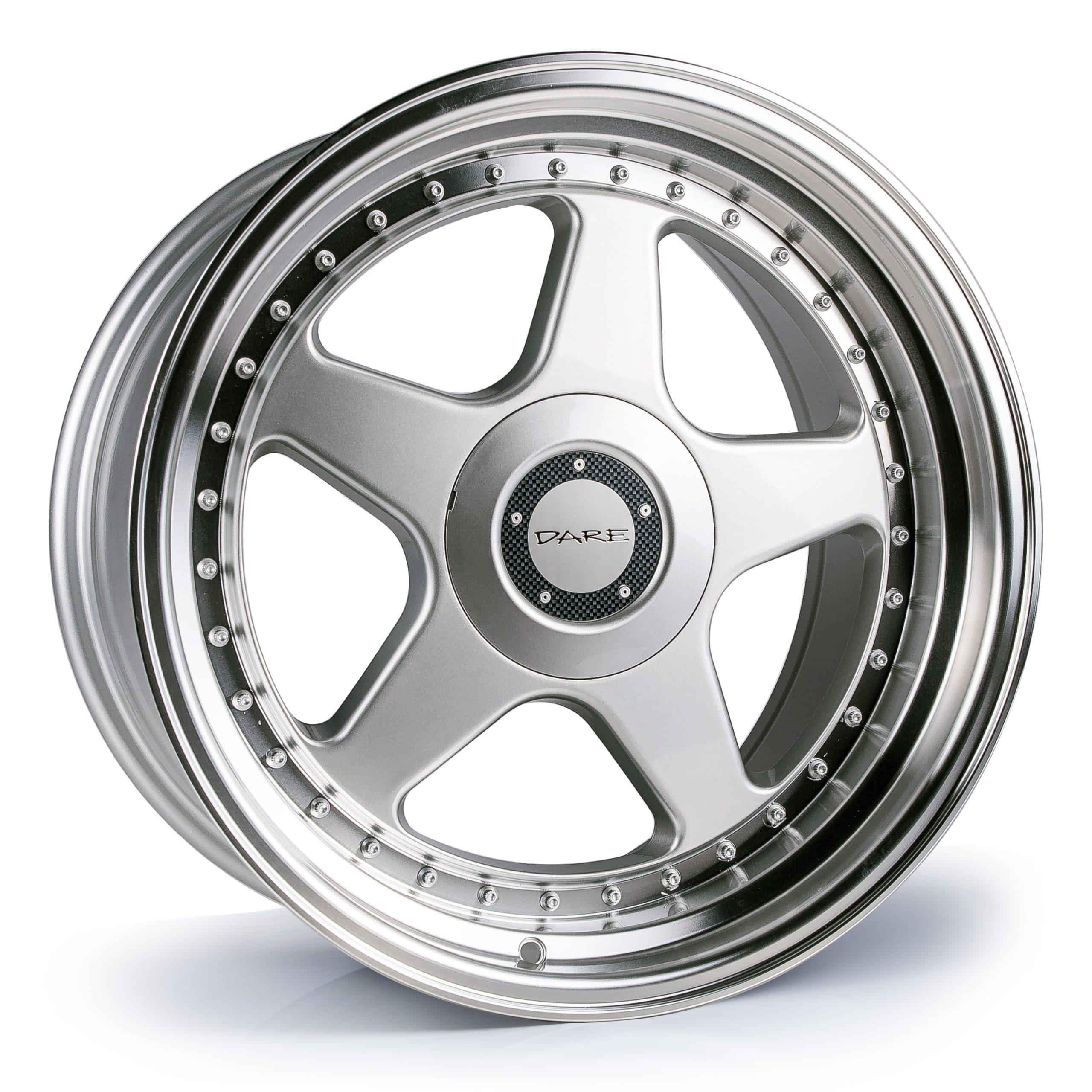 Dare F5 7.5X17 4x100 ET35 NB73.1 Silver Polished Lip 7,5x17 ET35 4x100 Alufelge Silber