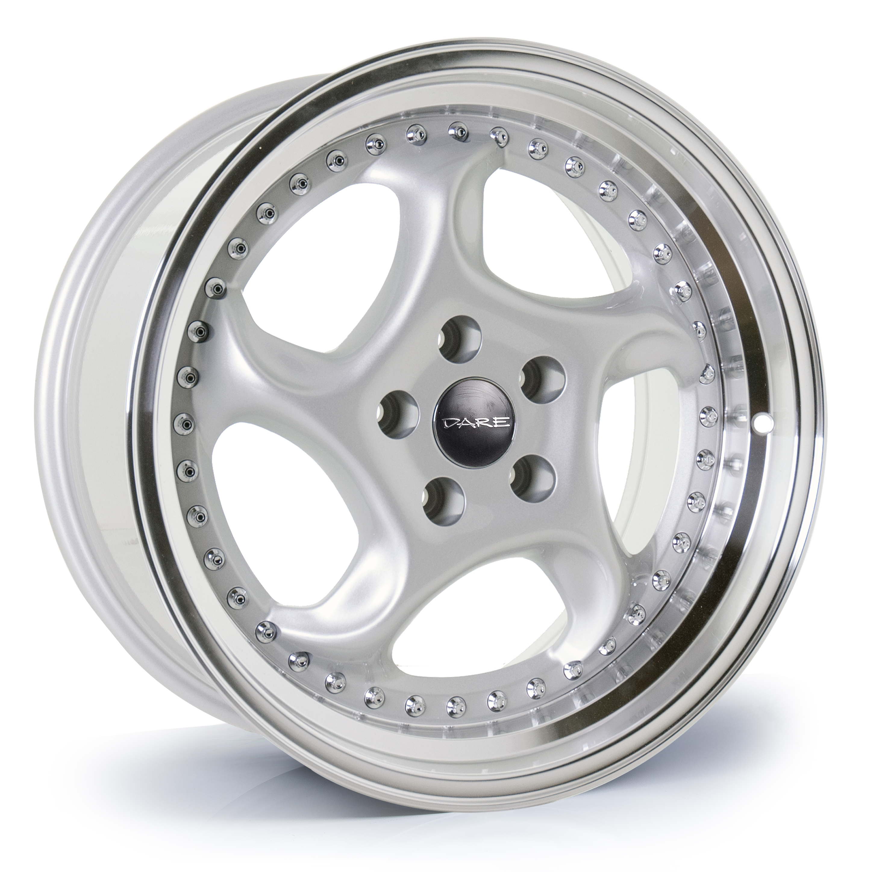 Dare F6 7.5X17 5x100 ET35 NB73.1 Silver Polished Lip