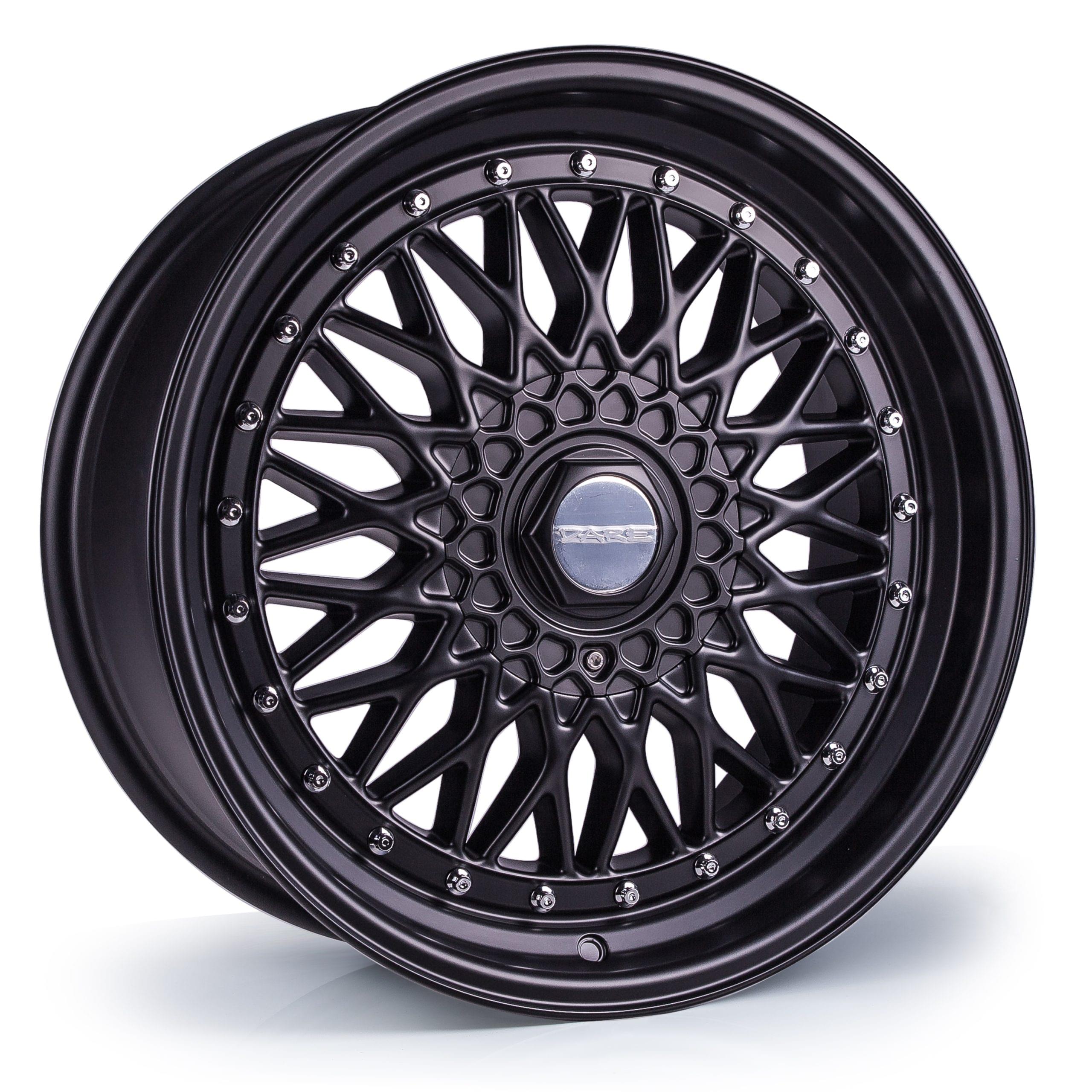 Dare DRRS 8X16 4x100 ET25 NB73.1 Matt Black / Chrome RivETs