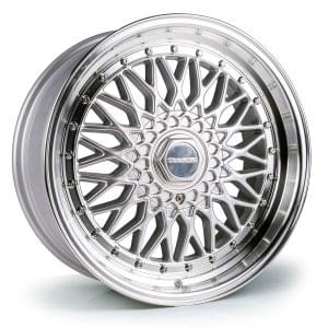 Dare DRRS 7X15 4x100 ET20 NB73.1 Silver Polished / Chrome RivETs 7x15 ET20 4x100 Alufelge Silber