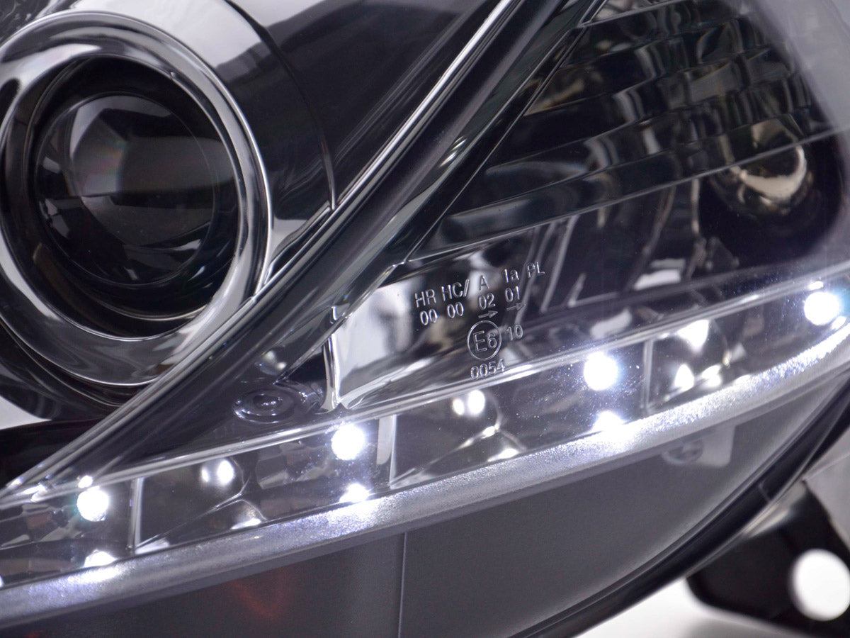 Scheinwerfer Set Daylight LED TFL-Optik Fiat Grande Punto Typ 199 Bj. 05-08 chrom