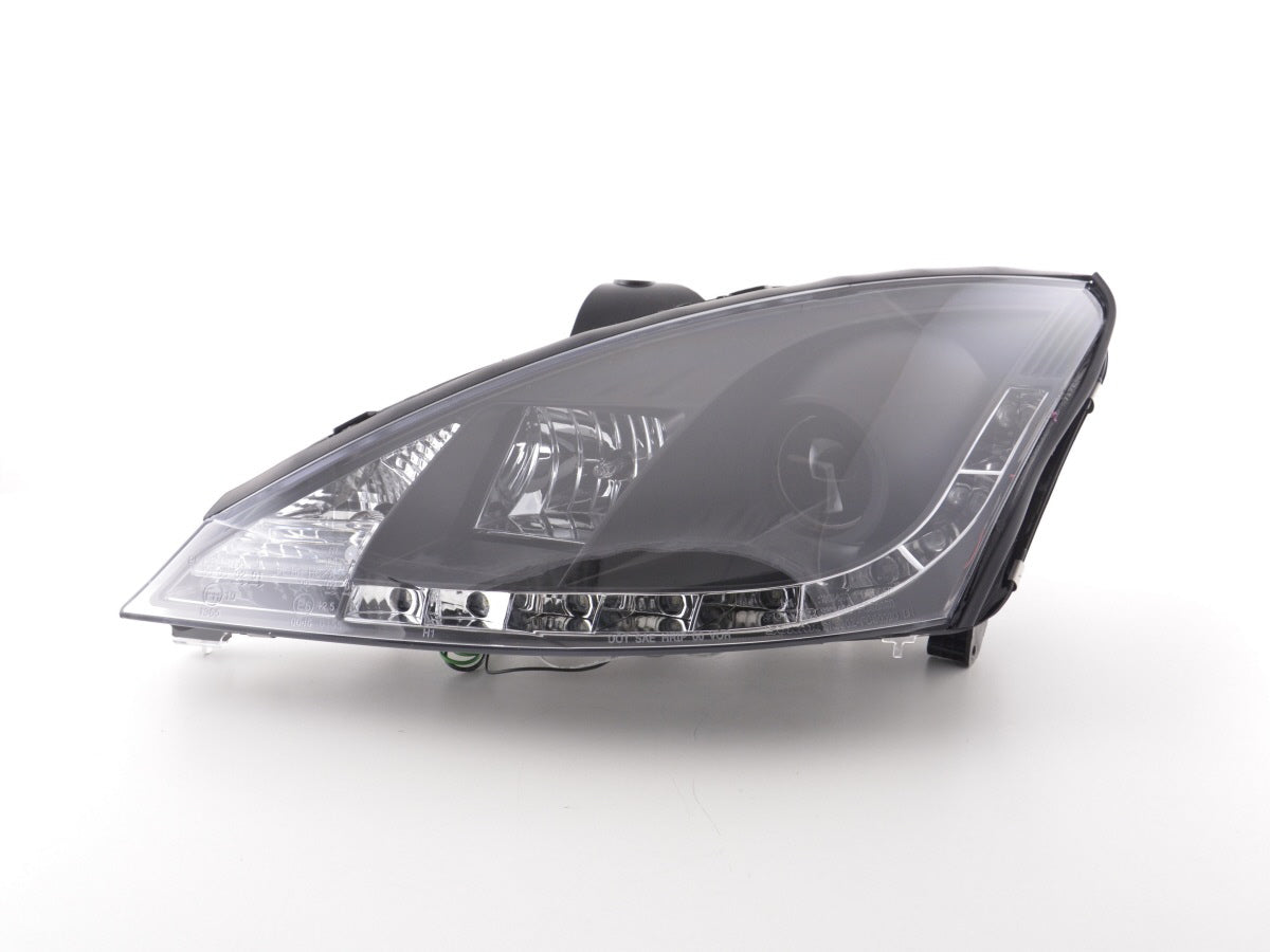 Scheinwerfer Set Daylight LED TFL-Optik Ford Focus 3/4/5-trg. Bj. 01-04 schwarz für Rechtslenker