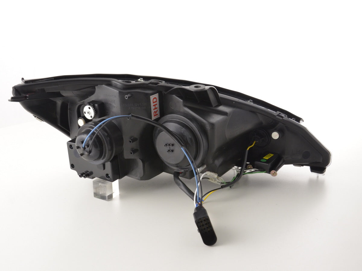 Scheinwerfer Set Daylight LED TFL-Optik Ford Focus 3/4/5-trg. Bj. 01-04 schwarz für Rechtslenker