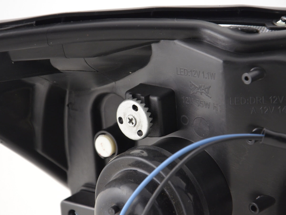 Scheinwerfer Set Daylight LED TFL-Optik Ford Focus 3/4/5-trg. Bj. 01-04 schwarz für Rechtslenker