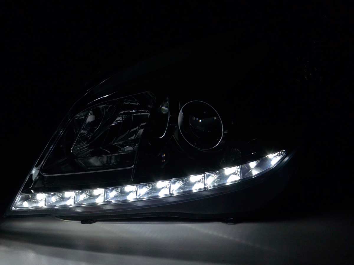 Scheinwerfer Set Daylight LED Tagfahrlicht Opel Astra H Bj. 2004-2009 chrom