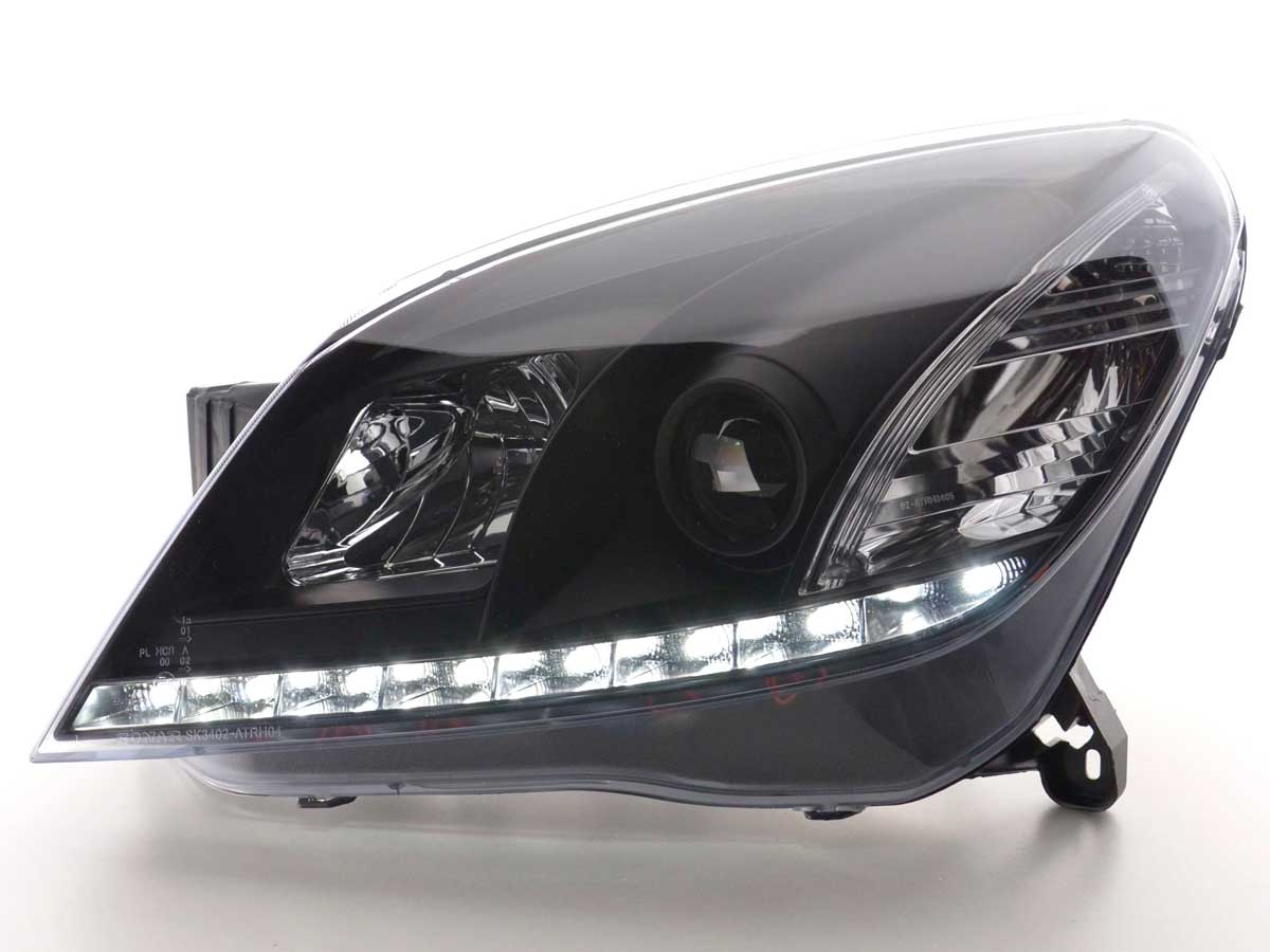 Scheinwerfer Set Daylight LED Tagfahrlicht Opel Astra H Bj. 2004-2009 schwarz