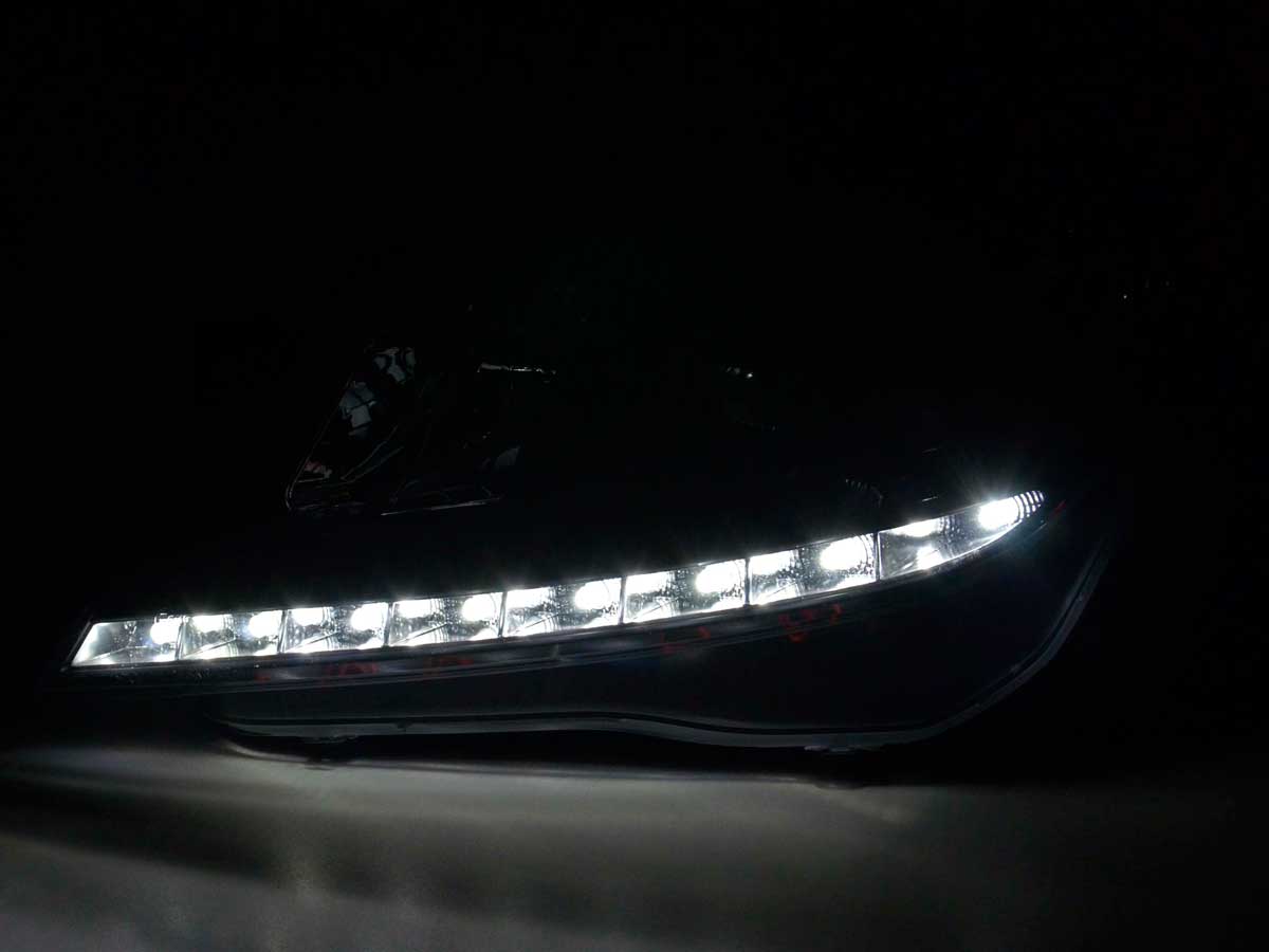 Scheinwerfer Set Daylight LED Tagfahrlicht Opel Astra H Bj. 2004-2009 schwarz
