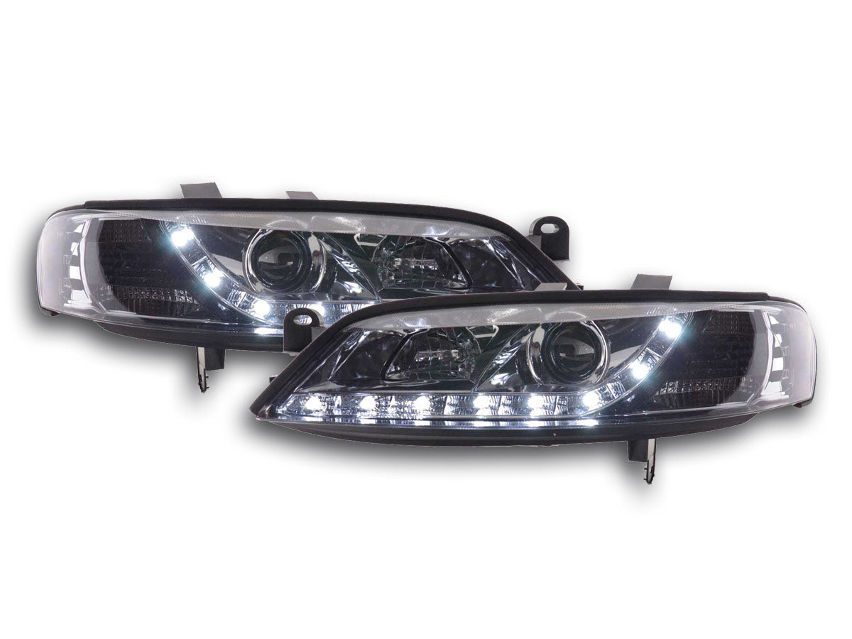 Scheinwerfer Set Daylight LED Tagfahrlicht Opel Vectra B Bj. 99-02 chrom