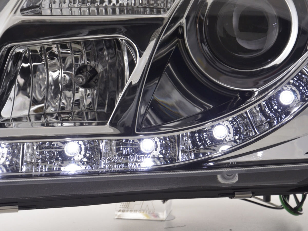 Scheinwerfer Set Daylight LED TFL-Optik Opel Vectra C Bj. 02-05 chrom